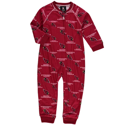 Toddler Cardinal Arizona Cardinals Piped Raglan Full-Zip Jumper