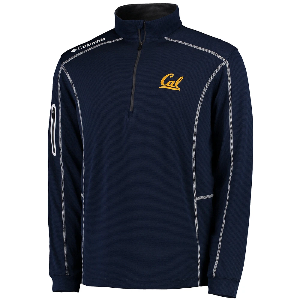 Men's Columbia Golf Navy Cal Bears Shotgun Omni-Wick Quarter-Zip Pullover Jacket