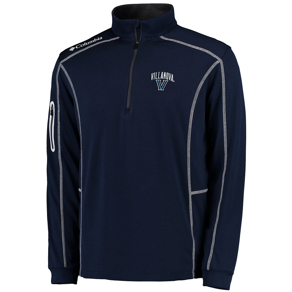 Men's Columbia Golf Navy Villanova Wildcats Shotgun Omni-Wick Quarter-Zip Pullover Jacket