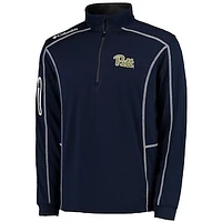 Men's Columbia Golf Navy Pitt Panthers Shotgun Omni-Wick Quarter-Zip Pullover Jacket