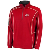 Men's Columbia Golf Red Utah Utes Shotgun Omni-Wick Quarter-Zip Pullover Jacket