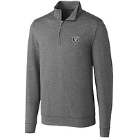 Men's Cutter & Buck Charcoal Las Vegas Raiders Shoreline Half-Zip DryTec Jacket