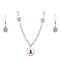 Los Angeles Angels Crystals from Swarovski Baseball Necklace & Earrings
