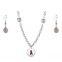 Los Angeles Angels Crystals from Swarovski Baseball Necklace & Earrings
