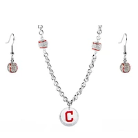 Cleveland Indians Crystals from Swarovski Baseball Necklace & Earrings