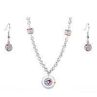 Toronto Blue Jays Crystals from Swarovski Baseball Necklace & Earrings