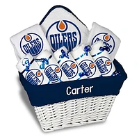 Newborn & Infant White Edmonton Oilers Personalized Large Gift Basket