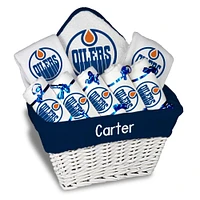 Newborn & Infant White Edmonton Oilers Personalized Large Gift Basket