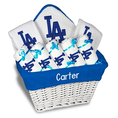 Newborn & Infant White Los Angeles Dodgers Personalized Large Gift Basket