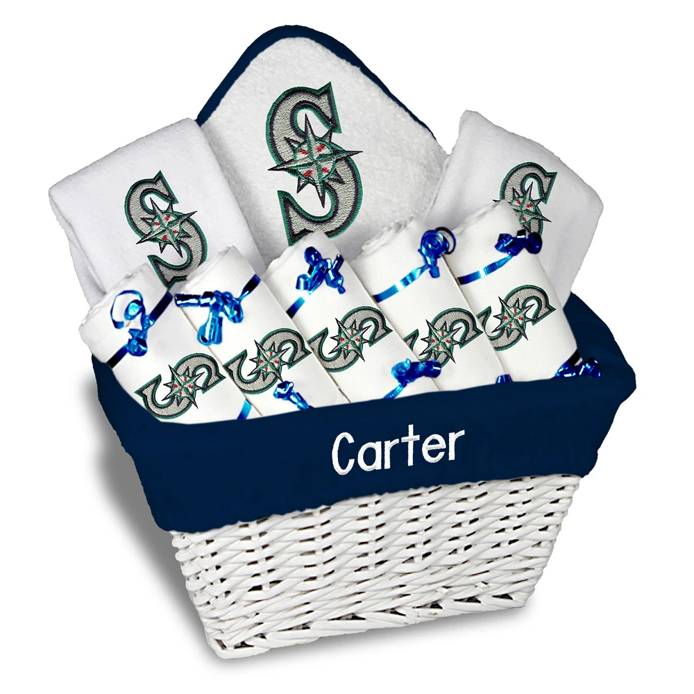 Newborn & Infant White Seattle Mariners Personalized Large Gift Basket