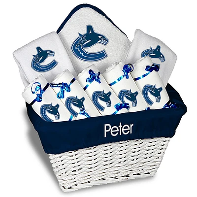Newborn & Infant White Vancouver Canucks Personalized Large Gift Basket