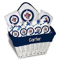 Newborn & Infant White Winnipeg Jets Personalized Large Gift Basket