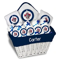 Newborn & Infant White Winnipeg Jets Personalized Large Gift Basket