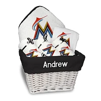 Newborn & Infant White Miami Marlins Personalized Gift Basket