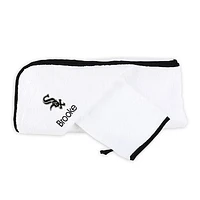 Infant White Chicago White Sox Personalized Hooded Towel & Mitt Set