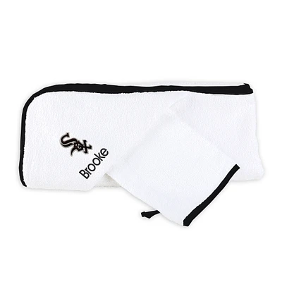 Infant White Chicago White Sox Personalized Hooded Towel & Mitt Set
