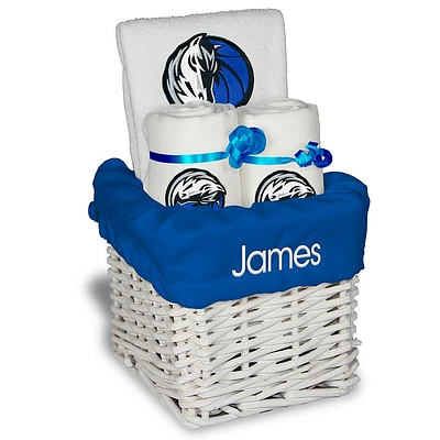 White Dallas Mavericks Personalized Small Gift Basket