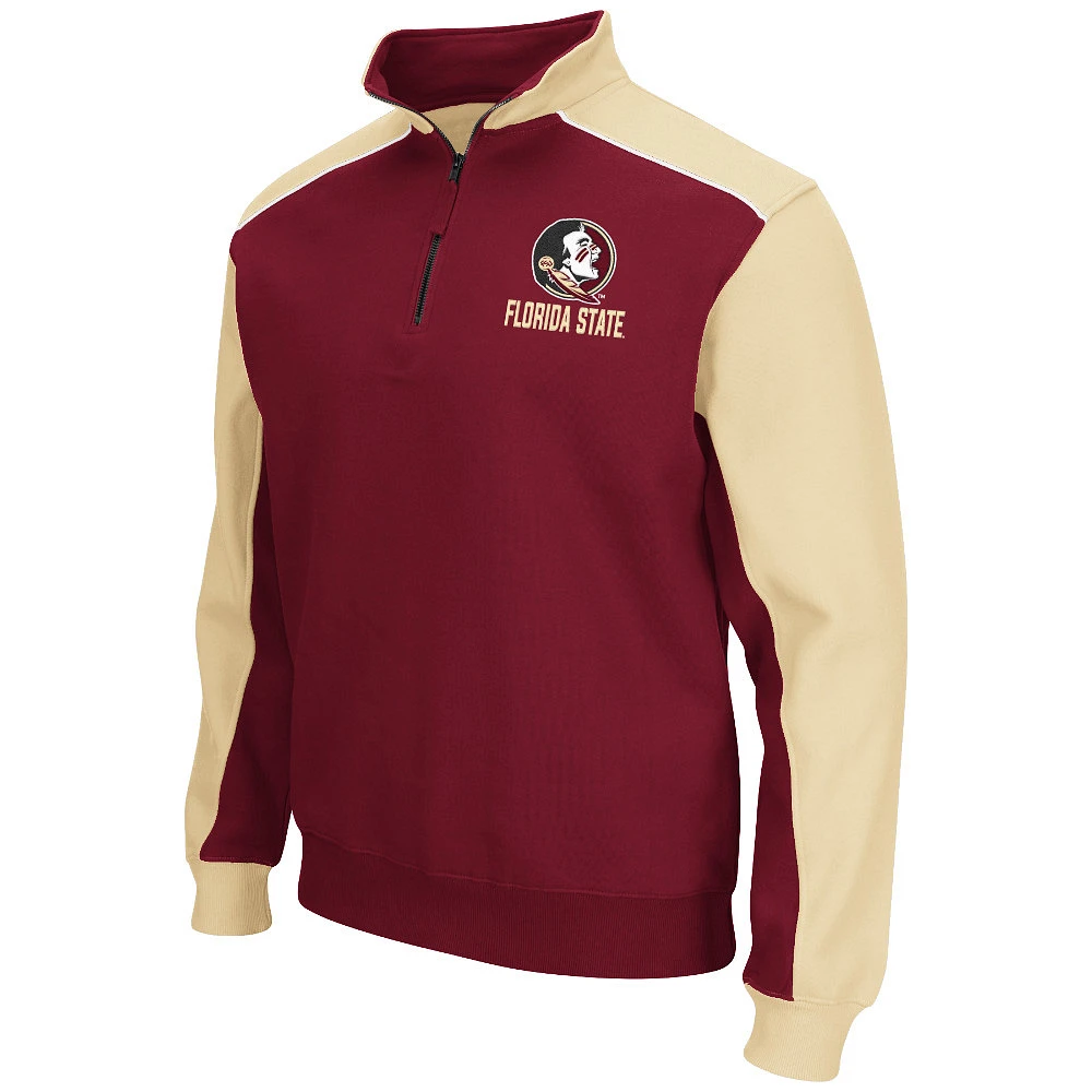 Men's Colosseum Garnet/Gold Florida State Seminoles Thriller II Quarter-Zip Pullover Jacket