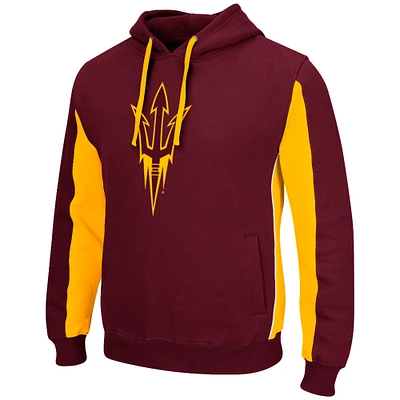 Men's Colosseum Maroon/Gold Arizona State Sun Devils Thriller II Pullover Hoodie