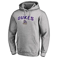Men's Ash James Madison Dukes Proud Mascot Pullover Hoodie
