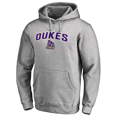 Men's Ash James Madison Dukes Proud Mascot Pullover Hoodie