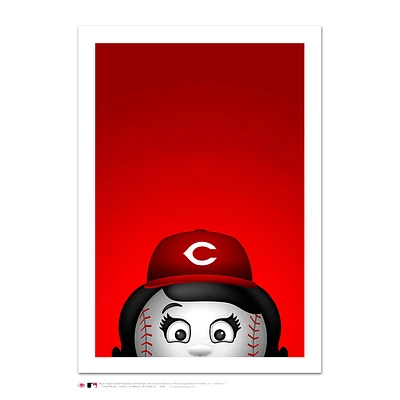 Cincinnati Reds Rosie Red 14" x 20" Minimalist Mascot Art Giclee