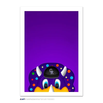 Colorado Rockies Dinger 14" x 20" Minimalist Mascot Art Giclee