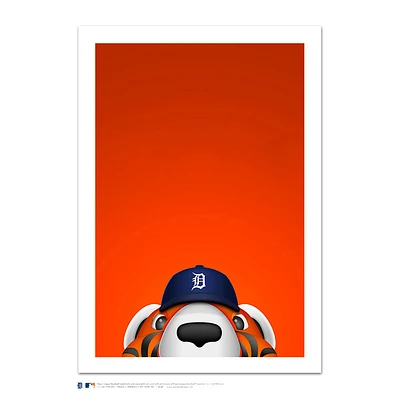 Detroit Tigers Paws 14" x 20" Minimalist Mascot Art Giclee