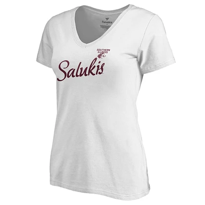 Women's White Southern Illinois Salukis Dora T-Shirt