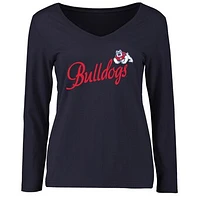 Women's Navy Fresno State Bulldogs Dora Long Sleeve T-Shirt