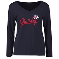 Women's Navy Fresno State Bulldogs Dora Long Sleeve T-Shirt