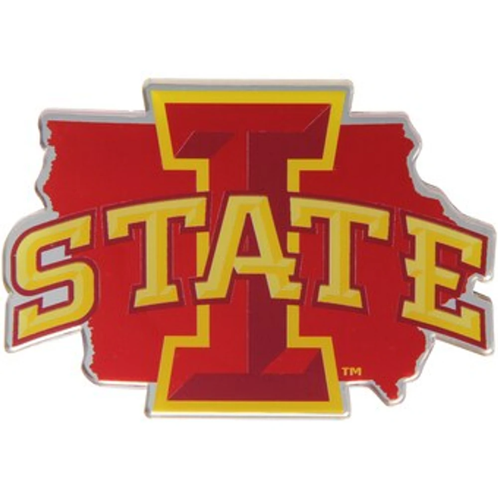 Iowa State Cyclones State Shape Acrylic Metallic Auto Emblem