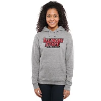 Women's Ash Illinois State Redbirds Classic Wordmark Pullover Hoodie