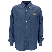 Men's Blue Appalachian State Mountaineers Hudson Denim Long Sleeve Button-Down Shirt