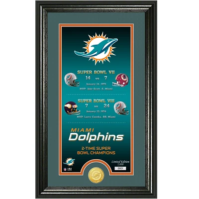 Highland Mint Miami Dolphins Legacy 14" x 21" Photomint