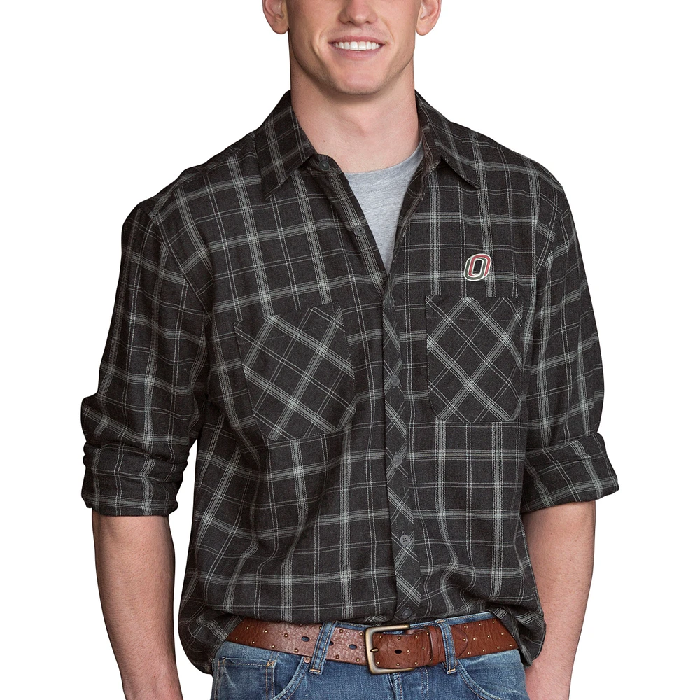 Men's Charcoal Nebraska Omaha Mavericks Brewer Flannel Long Sleeve Shirt