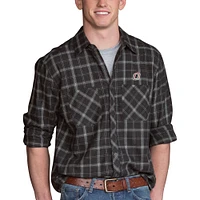 Men's Charcoal Nebraska Omaha Mavericks Brewer Flannel Long Sleeve Shirt