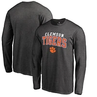 Men's Fanatics Charcoal Clemson Tigers Square Up Long Sleeve T-Shirt