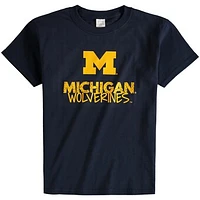 Youth Navy Michigan Wolverines Crew Neck T-Shirt