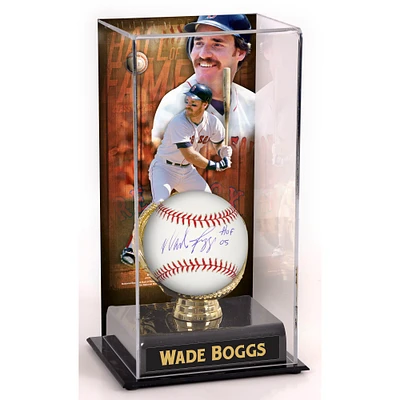 Wade Boggs Boston Red Sox Autographed Baseball and Hall of Fame Sublimated Display Case with Image