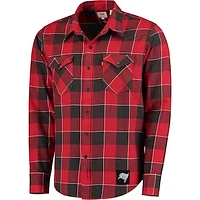 Men's Levi's Red Tampa Bay Buccaneers Barstow Buffalo Plaid Western Long Sleeve T-Shirt