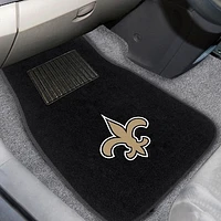 New Orleans Saints 2-Piece Embroidered Car Mat Set