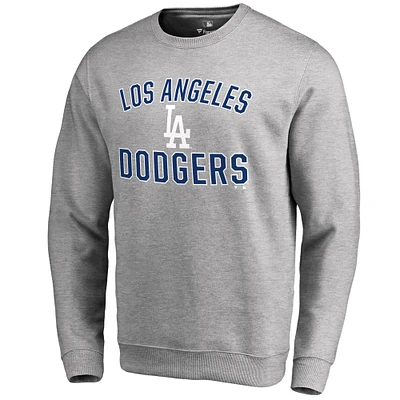 Men's Ash Los Angeles Dodgers Victory Arch Pullover Sweatshirt