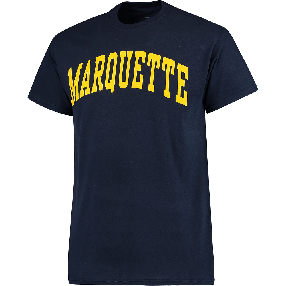 Men's Navy Marquette Golden Eagles Basic Arch T-Shirt