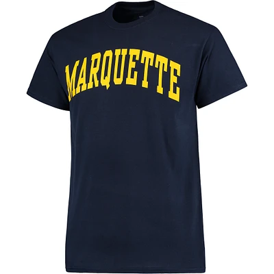 Men's Navy Marquette Golden Eagles Basic Arch T-Shirt