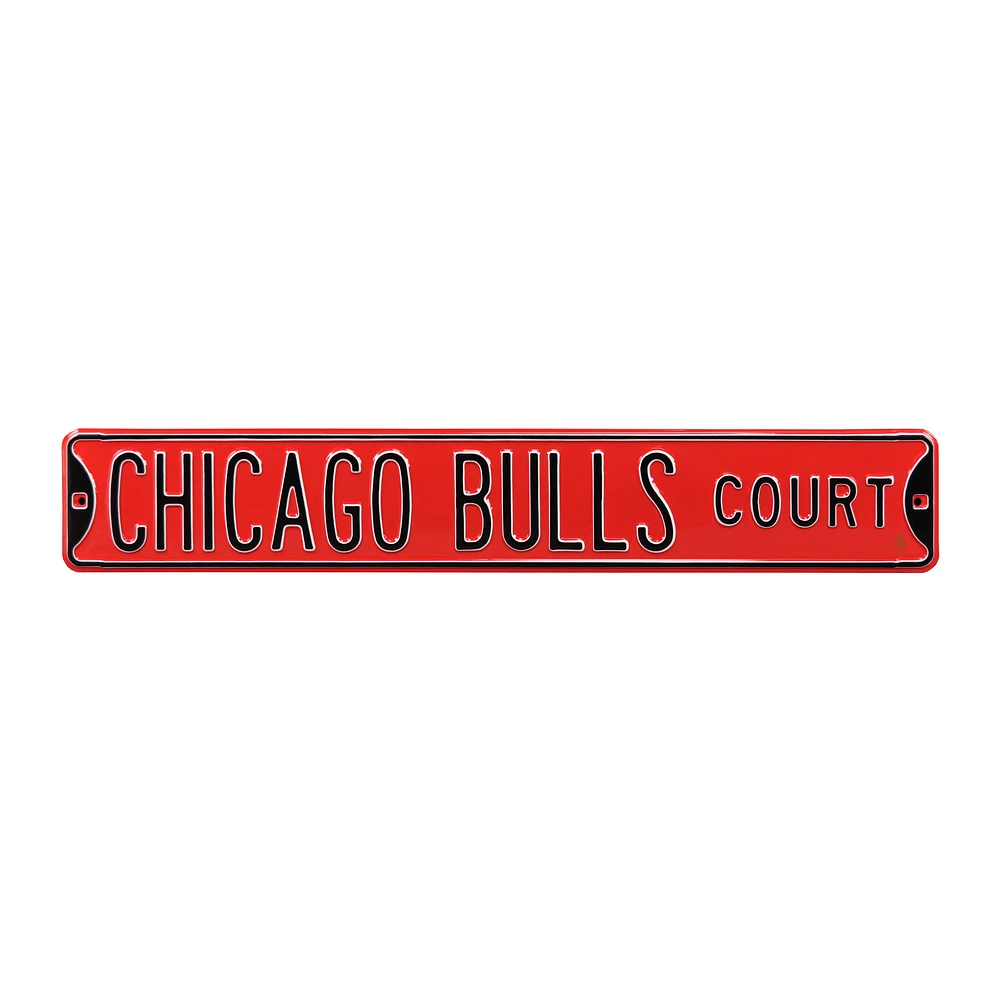 Red Chicago Bulls 6" x 36" Steel Street Sign
