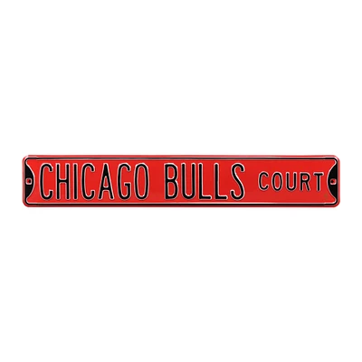 Red Chicago Bulls 6" x 36" Steel Street Sign