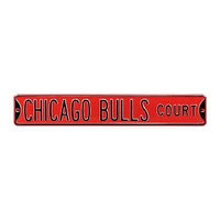 Red Chicago Bulls 6" x 36" Steel Street Sign