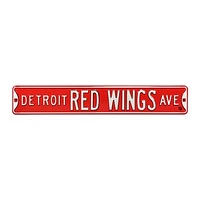 Red Detroit Red Wings 6" x 36" Steel Street Sign