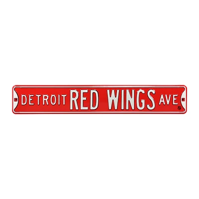 Red Detroit Red Wings 6" x 36" Steel Street Sign